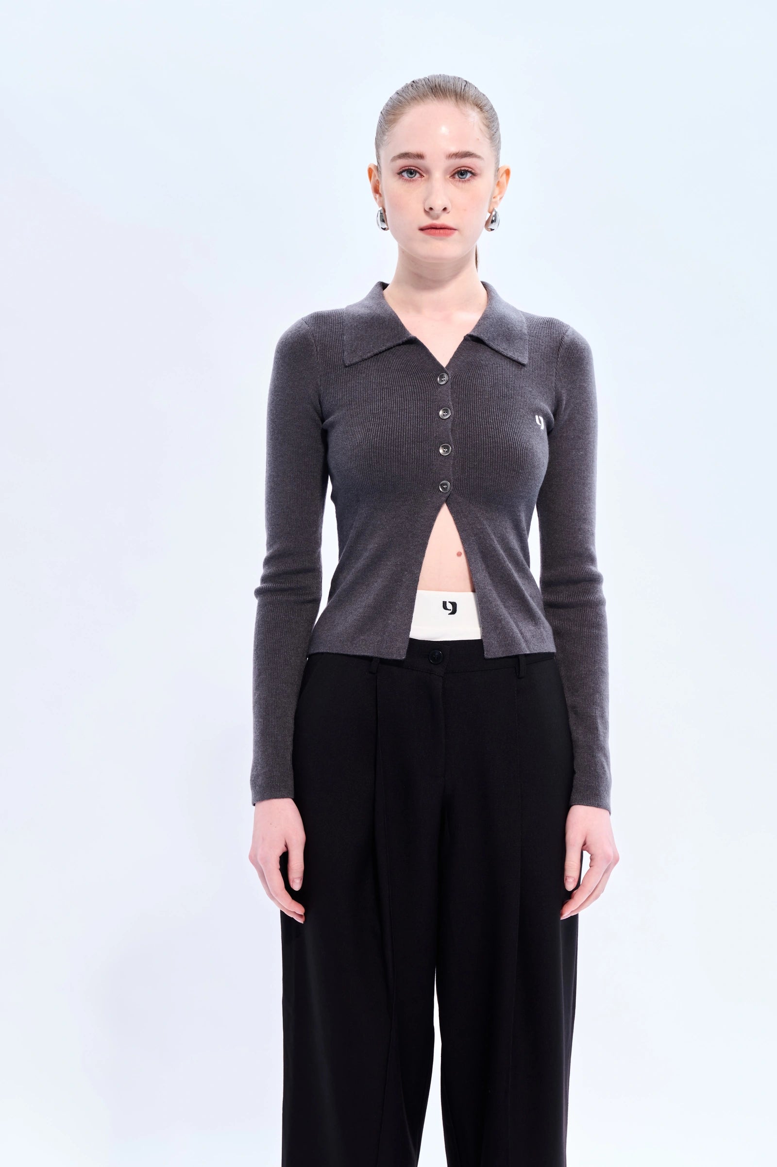 Inverted V-knit sweater