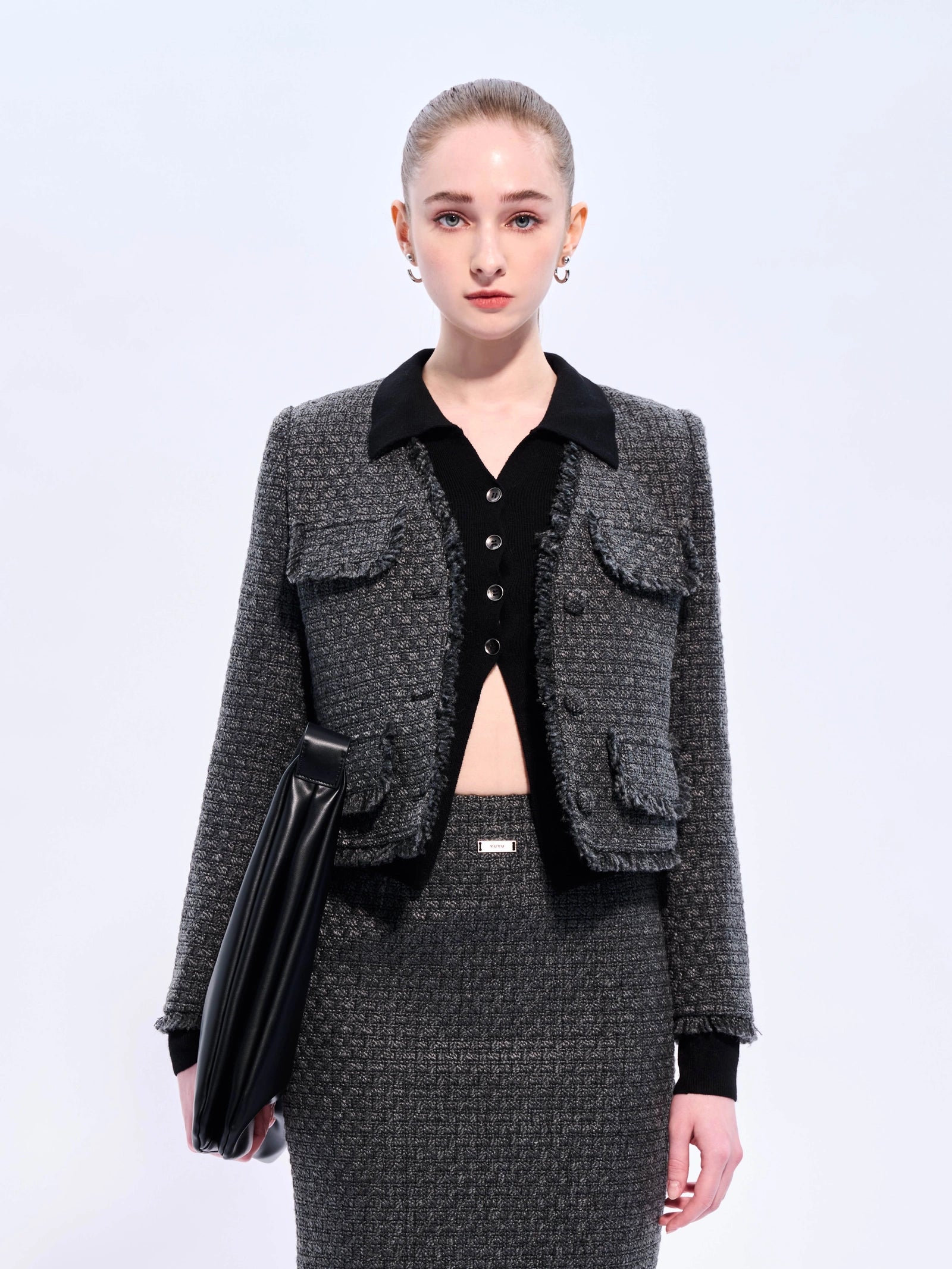 Grey Fringe Tweed Jacket