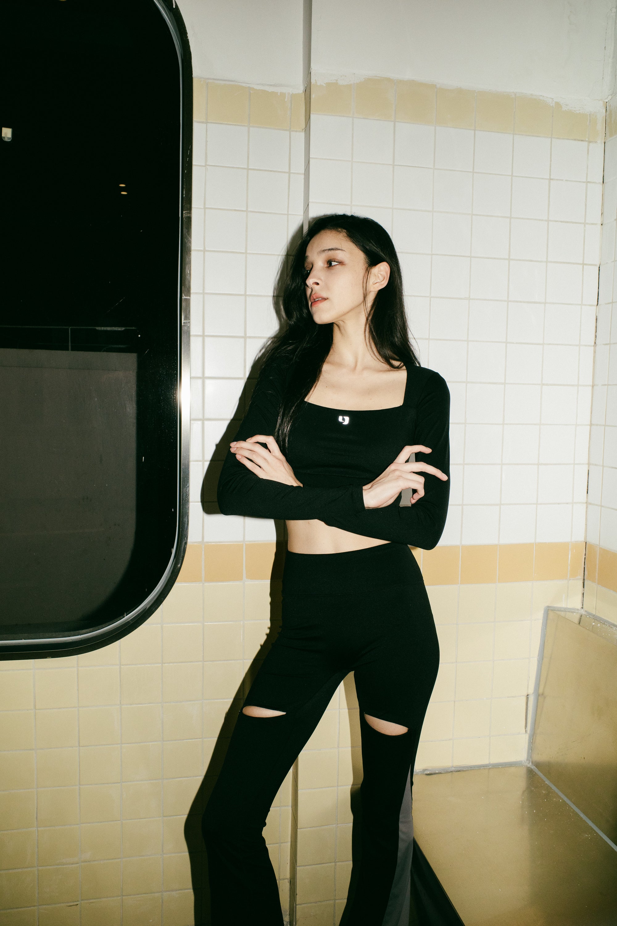 Cut-out Zippered Pants