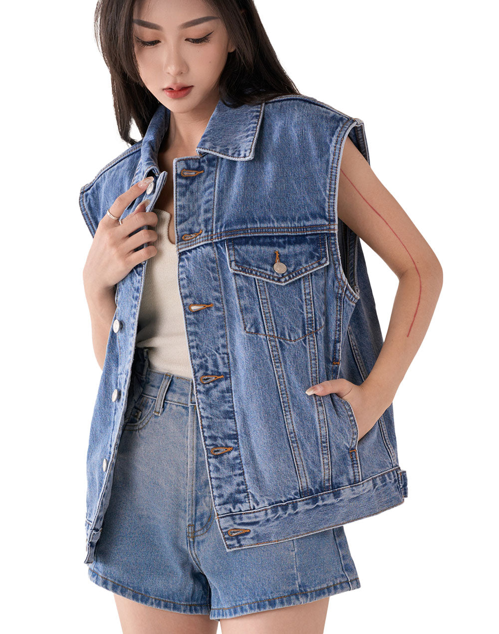 Not Like Other Denim Vest