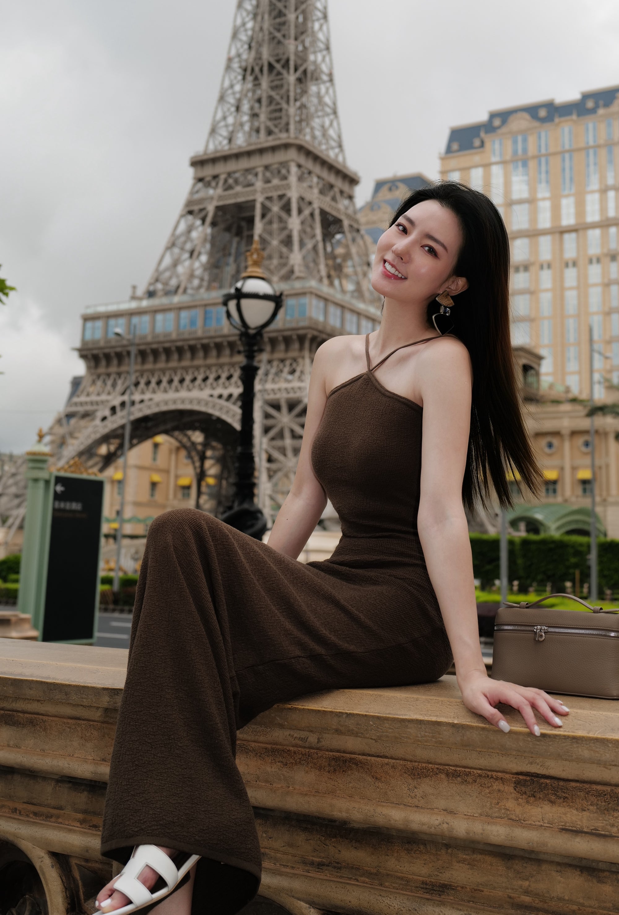 KNITTED HALTER MAXI DRESS