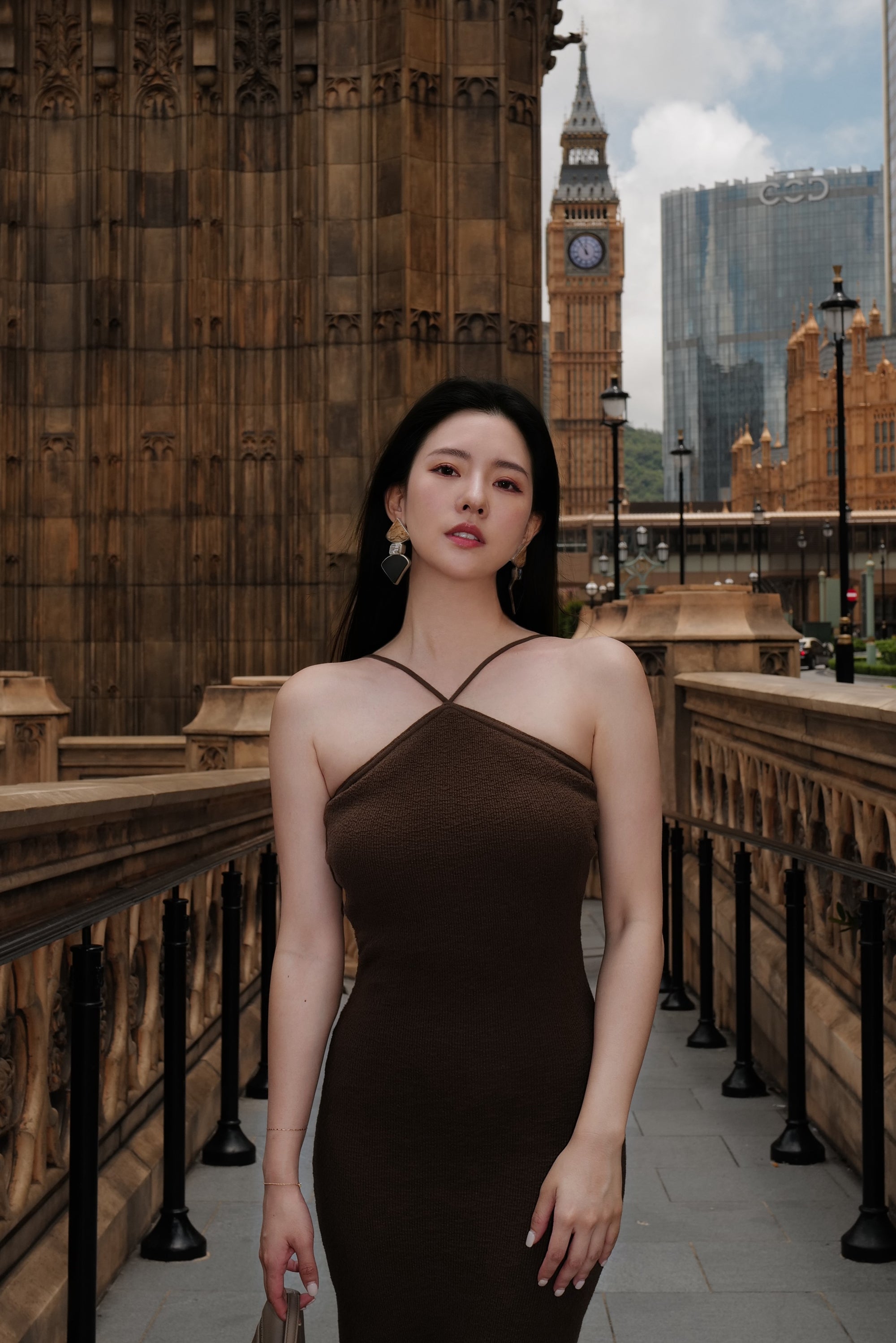 KNITTED HALTER MAXI DRESS