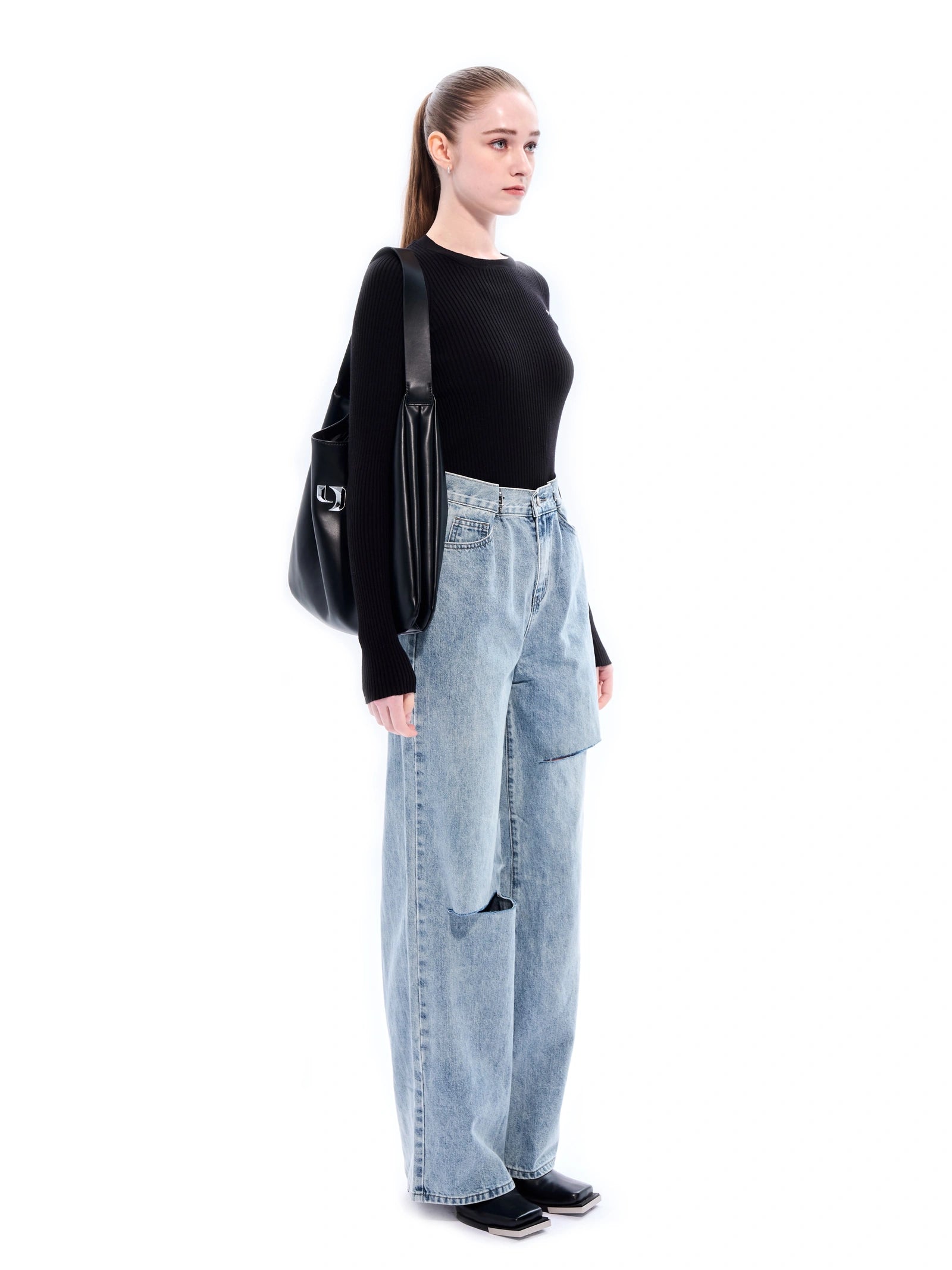 YUYU Crew Neck Knit Top