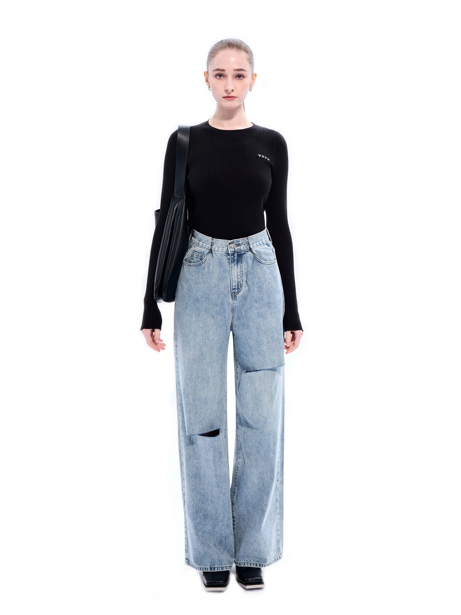 YUYU Crew Neck Knit Top