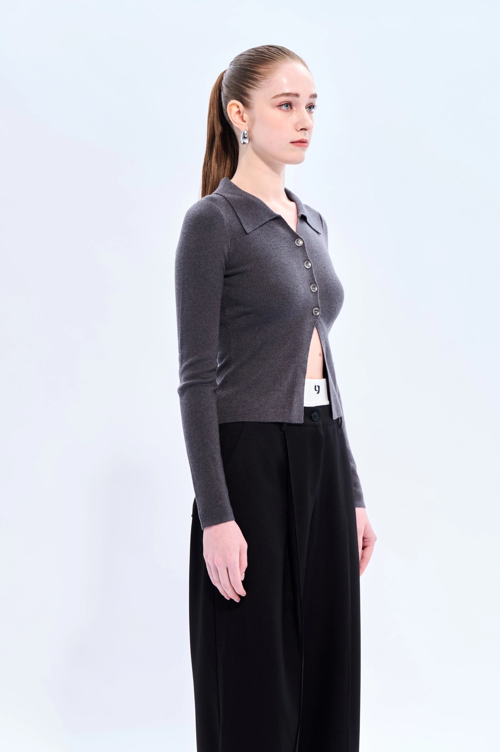 Inverted V-knit sweater