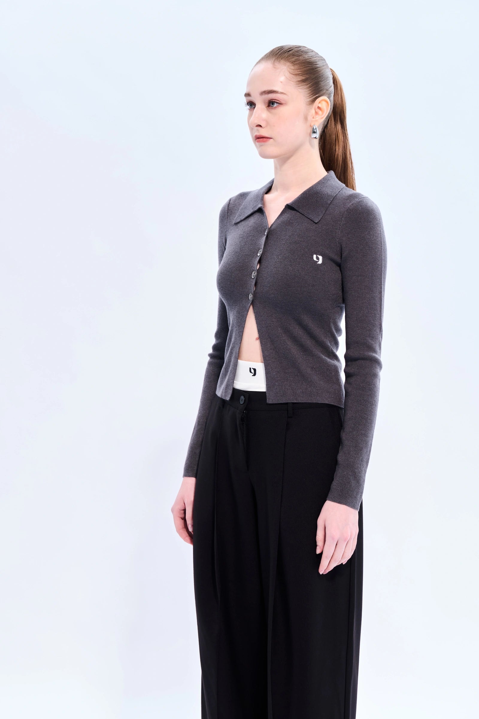 Inverted V-knit sweater