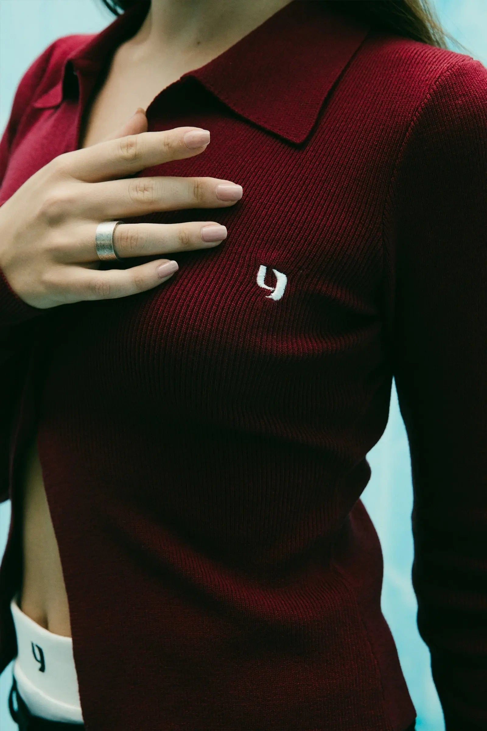 Inverted V-knit sweater