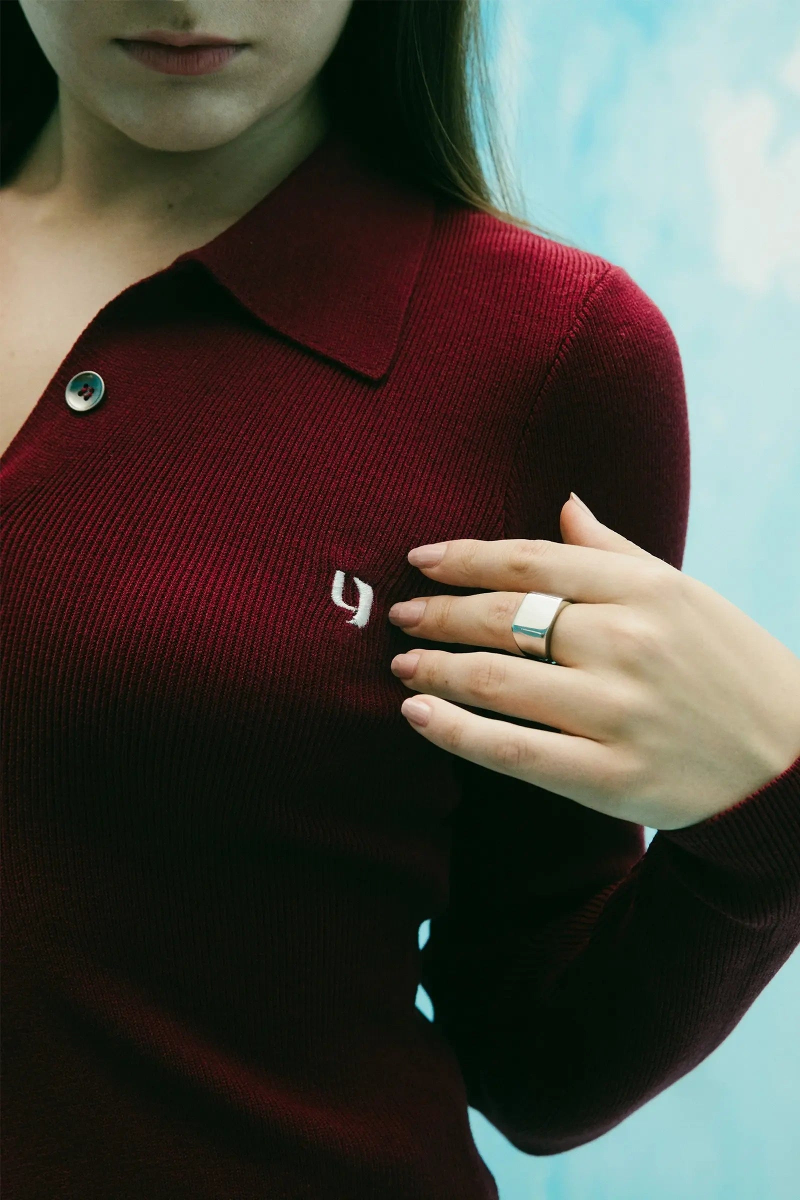 Inverted V-knit sweater