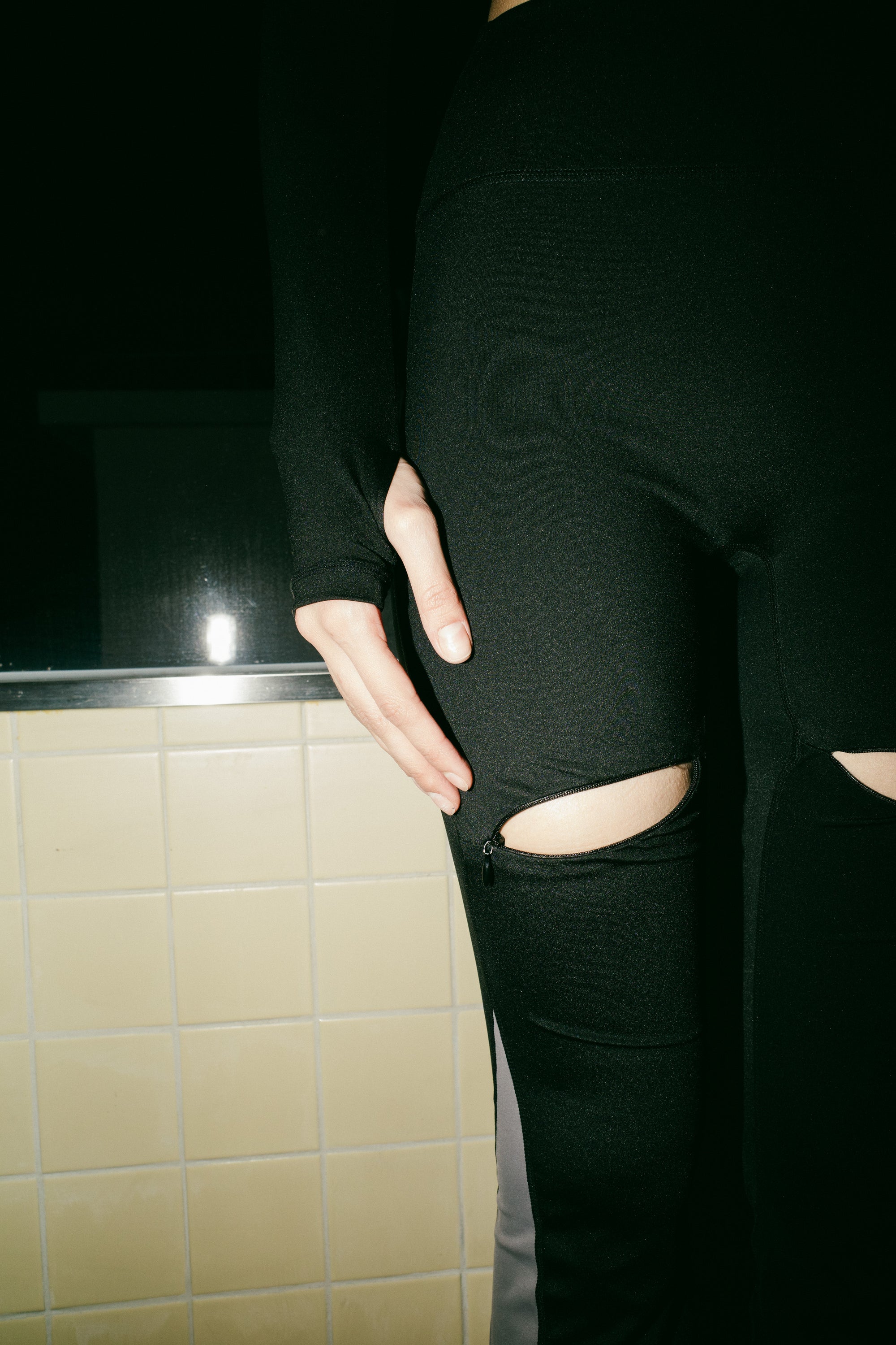 Cut-out Zippered Pants