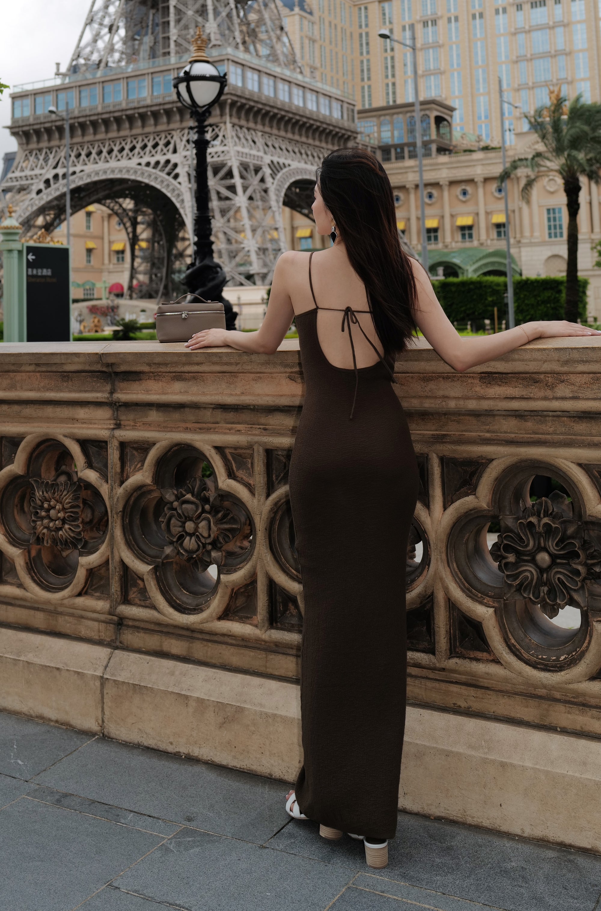 KNITTED HALTER MAXI DRESS